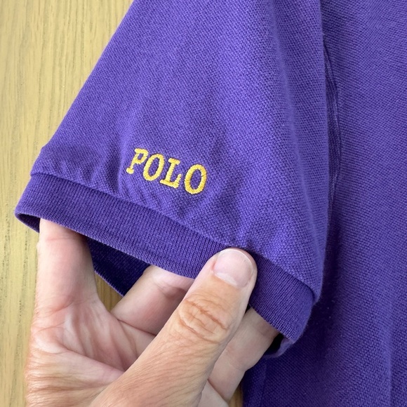 Ralph Lauren Purple Custom Fit Polo Cotton Short Sleeve Collar / Medium - Picture 2 of 13